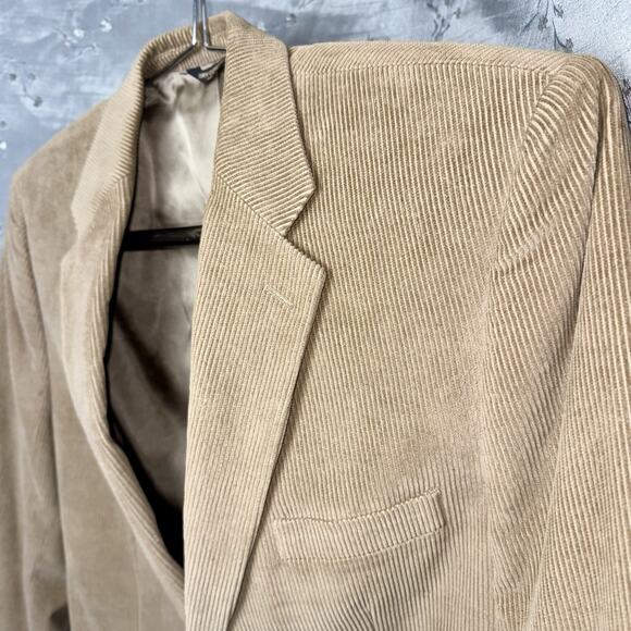 Lauren Ralph Lauren Blazer 42XL Camel Brown Tan Corduroy Suit Jacket Extra Tall - Picture 3 of 11